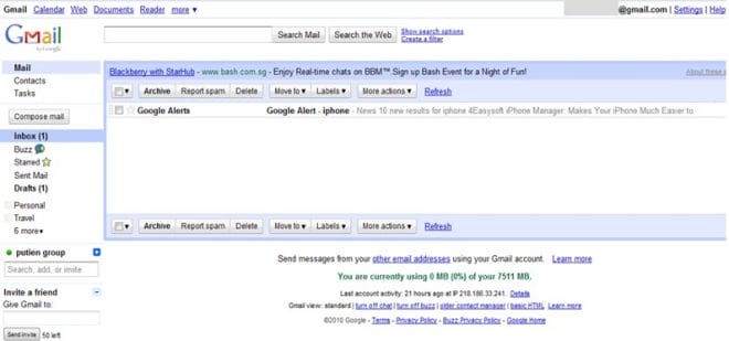 google gmail alert