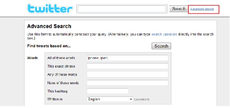 twitter advance search